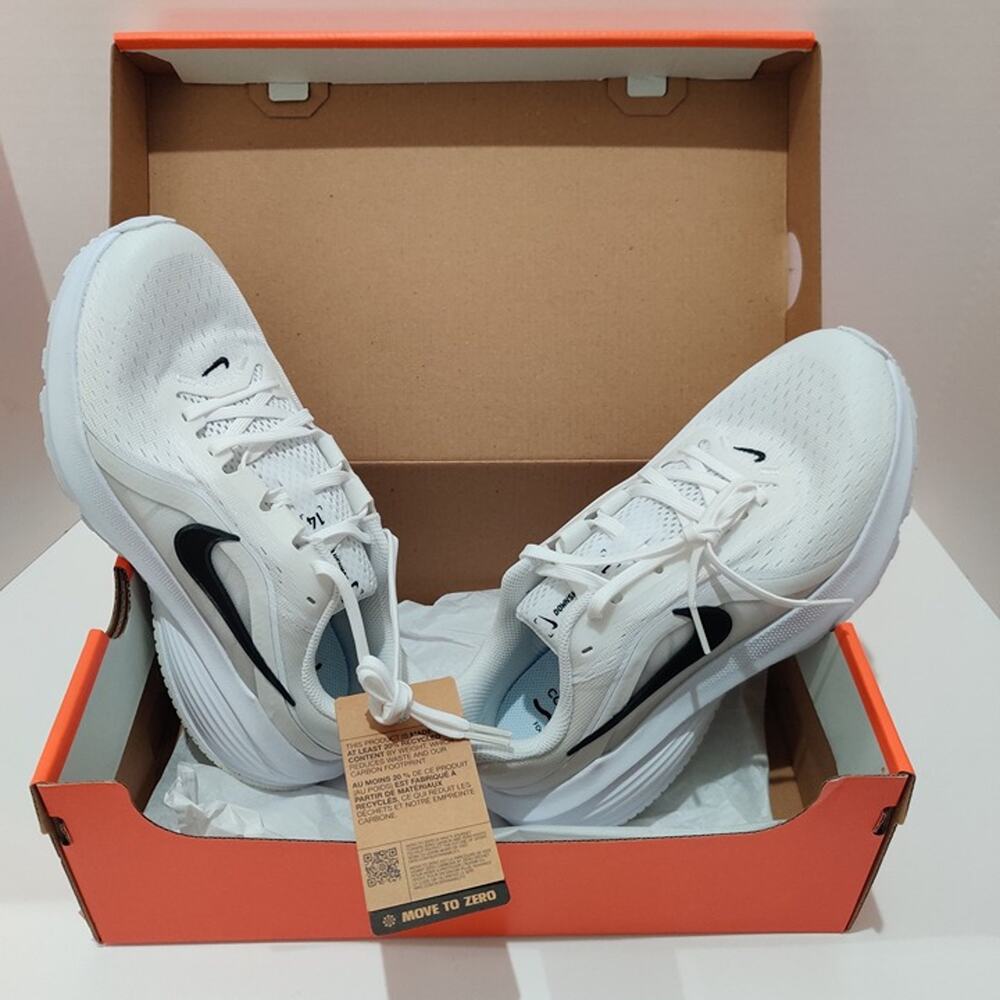 Nike Downshifter 14 Running Shoes White Black Men's Size 8.5 NIB FB2204-100